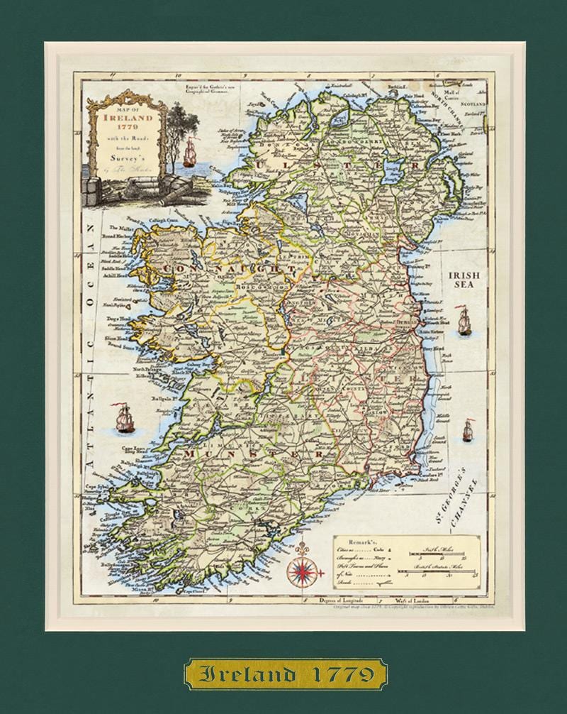 mapa banatutako mapa irlandako
