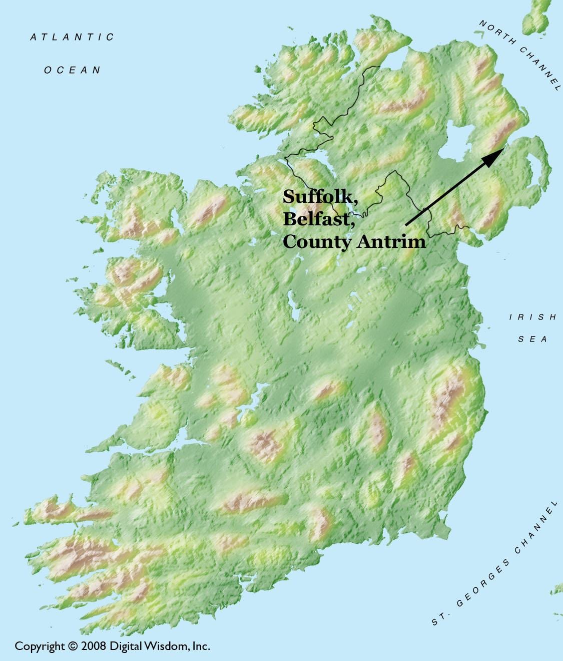 mapa belfast, ipar irlanda