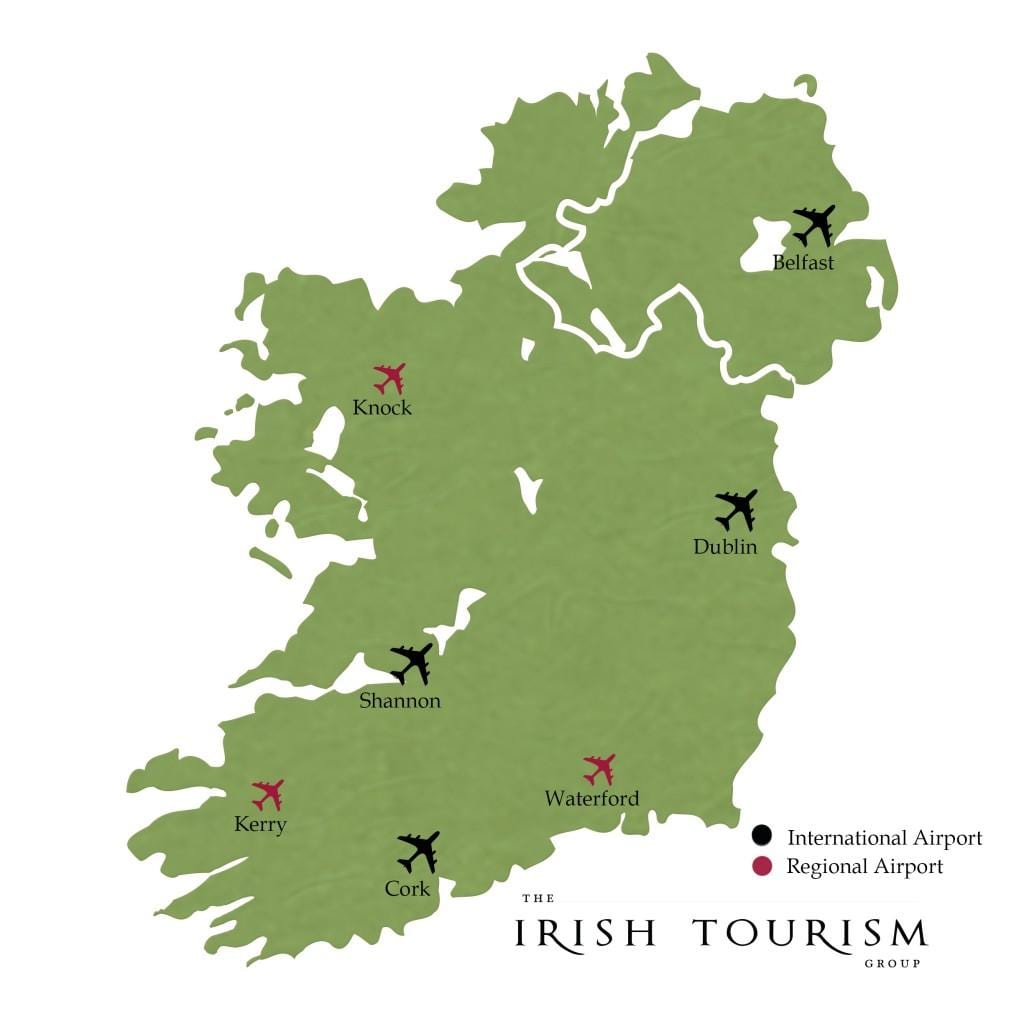 dionean irlanda mendebaldean aireportuko mapa