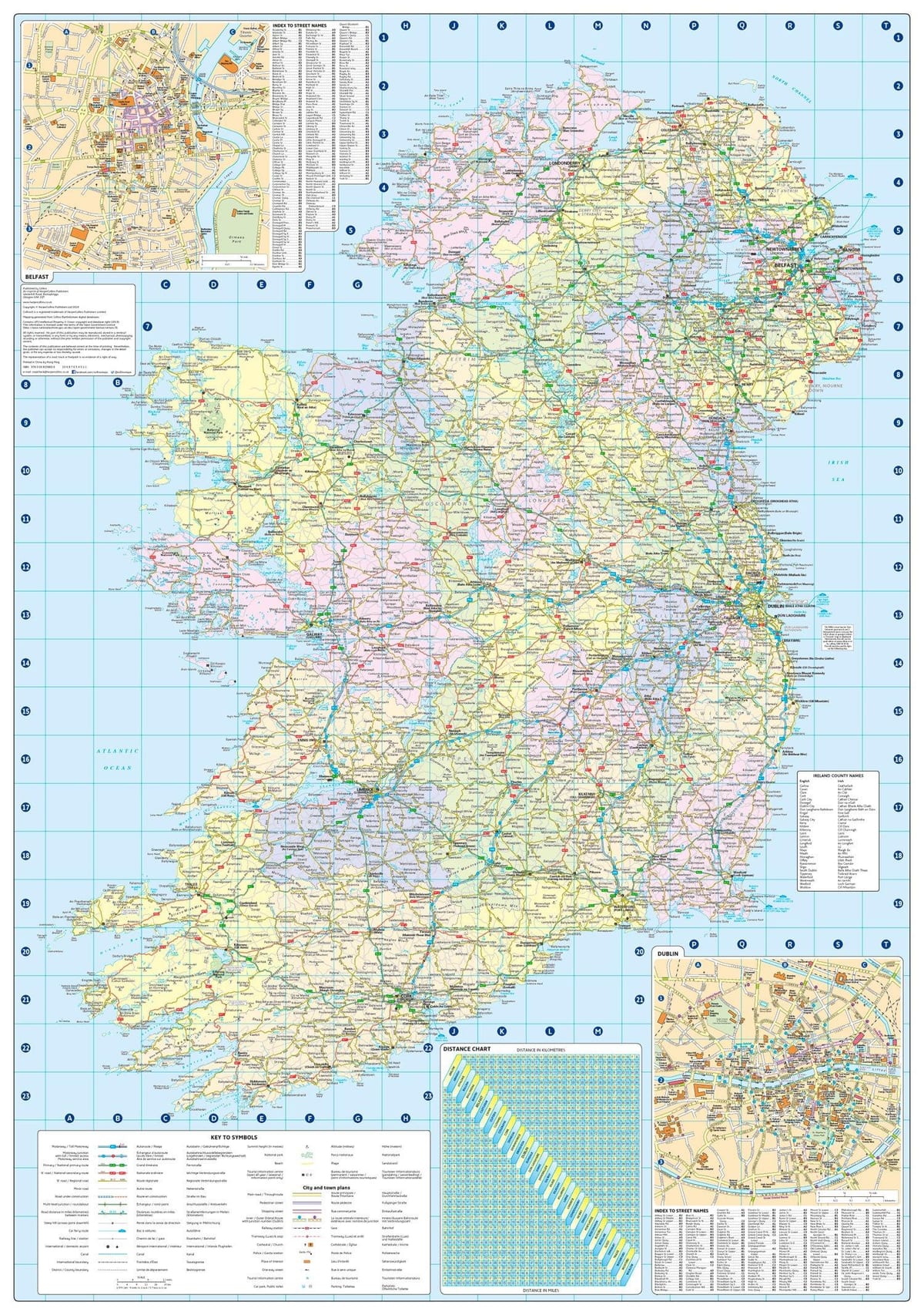 mapa distantzia mapa irlanda