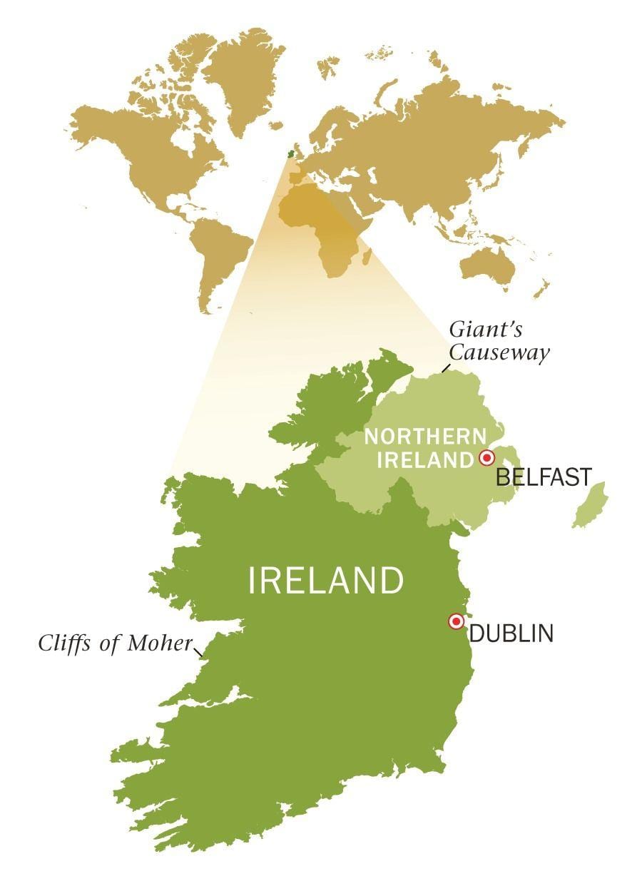mapa emerald isle irlanda
