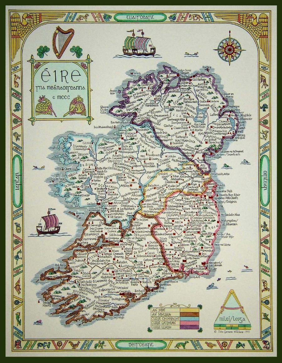 mapa erdi aroko irlanda