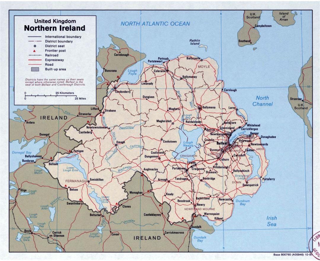mapa errepide mapa irlanda eta ipar irlandako