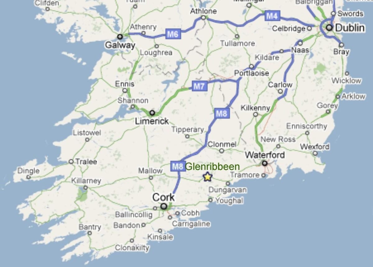 mapa south west coast irlanda