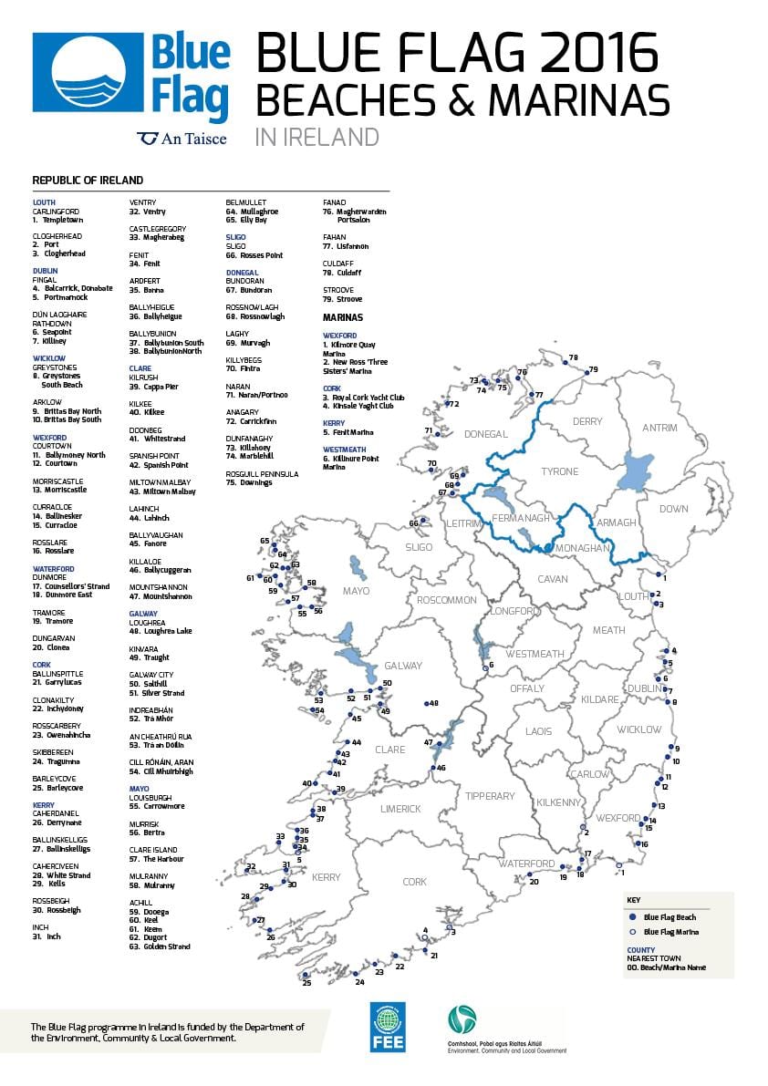 hondartza onena irlandako mapa