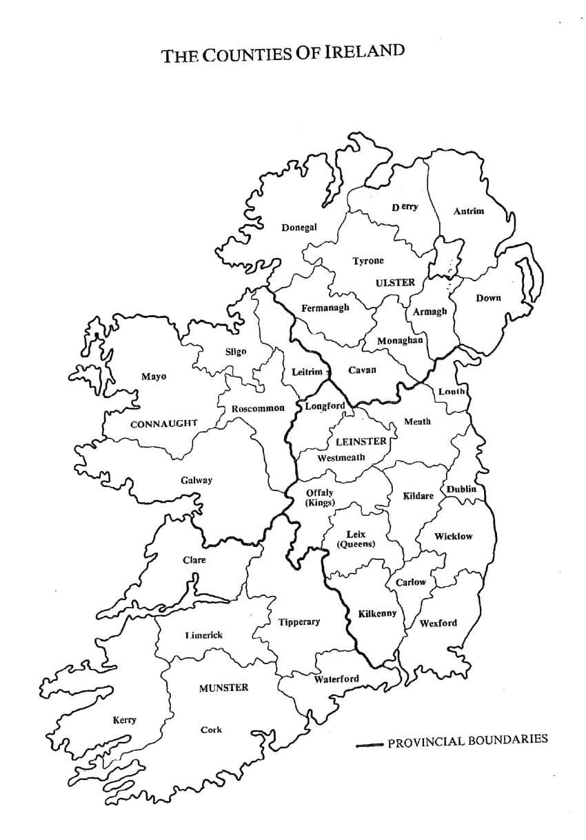 sketch mapa irlandako
