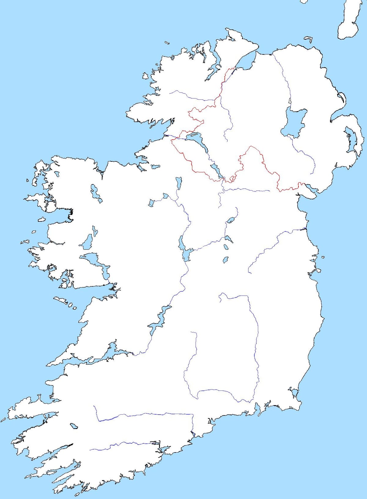 mapa hutsik mapa irlandako ibaiak