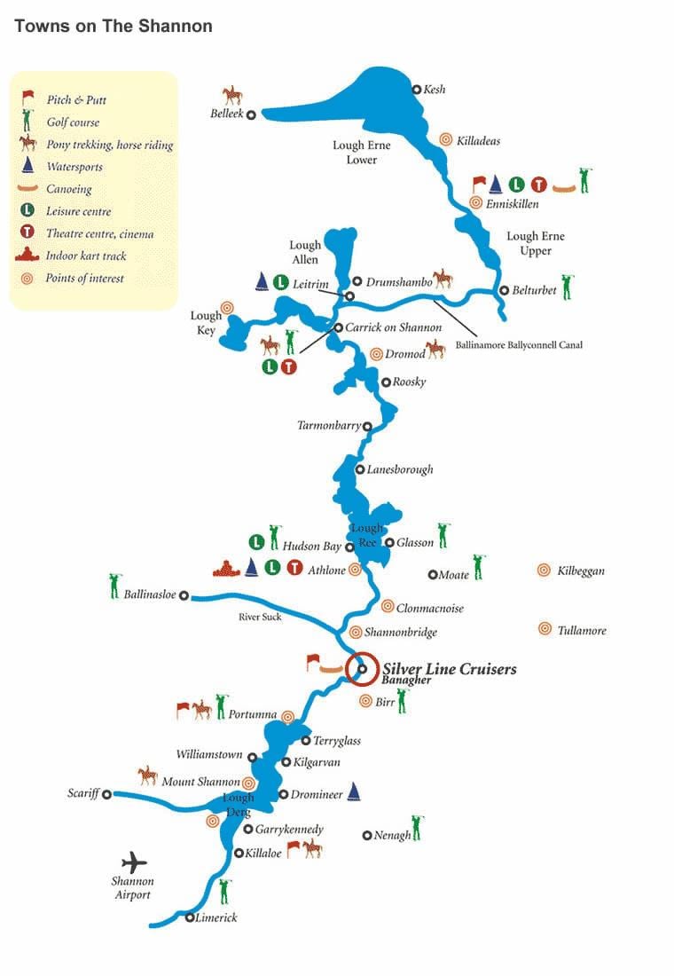 mapa ibaiaren shannon mapa irlanda