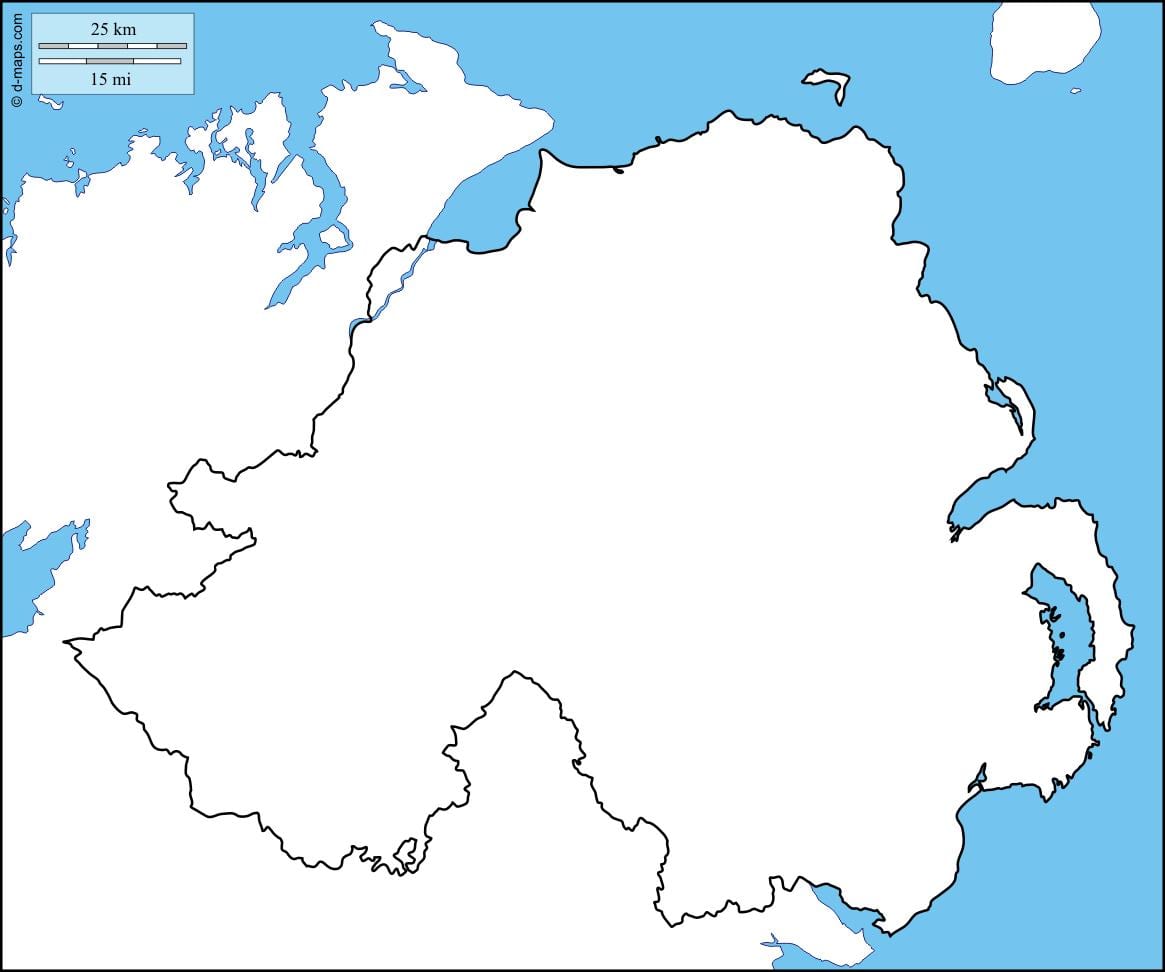 hutsik mapa ipar irlandako