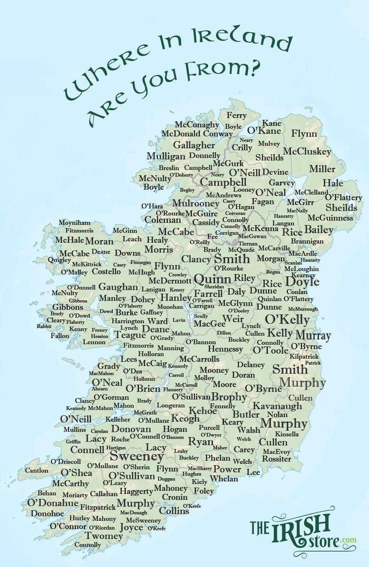 irlanda izena mapa