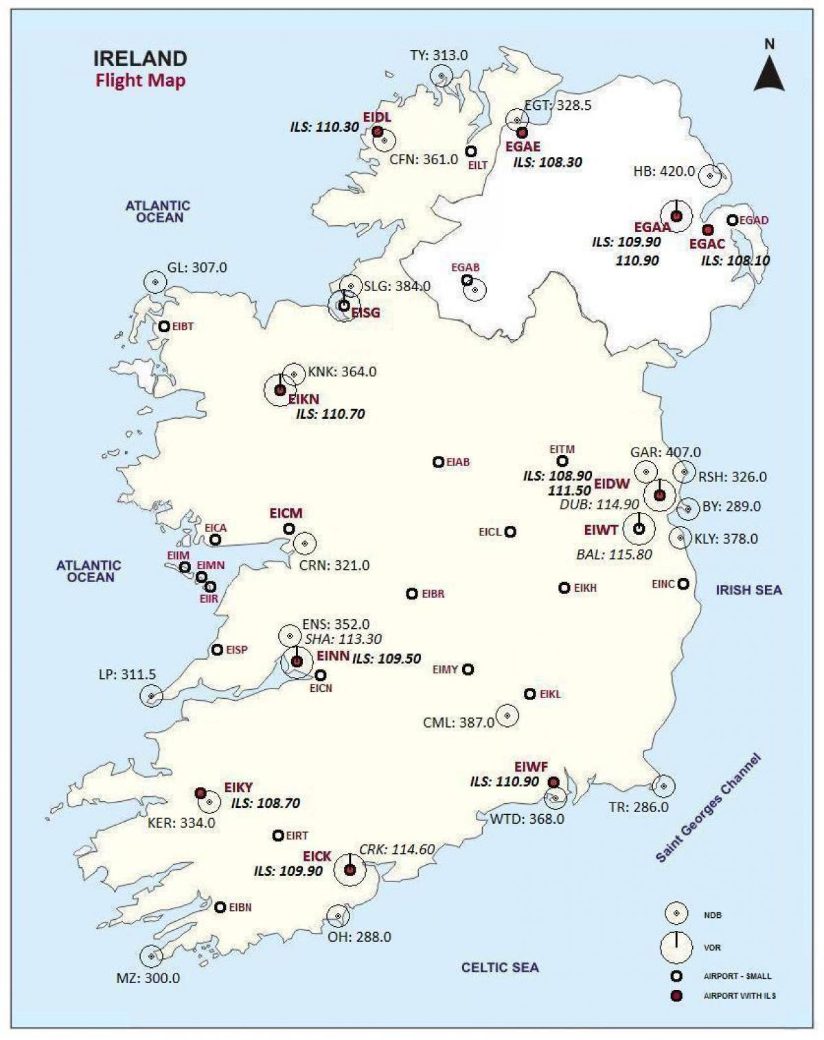 mapa irlanda erakutsiz aireportuetan