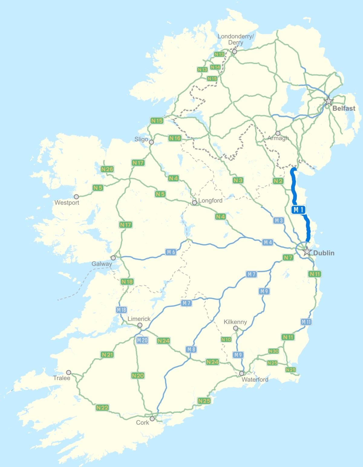 mapa irlanda autobidea