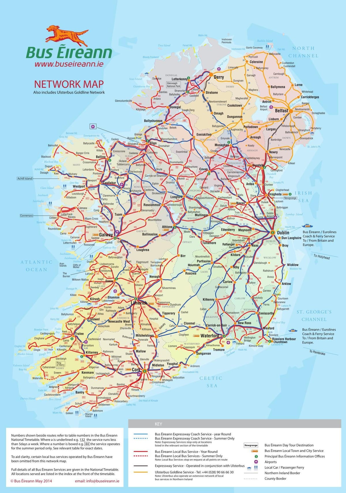 irlanda autobus ibilbide mapa
