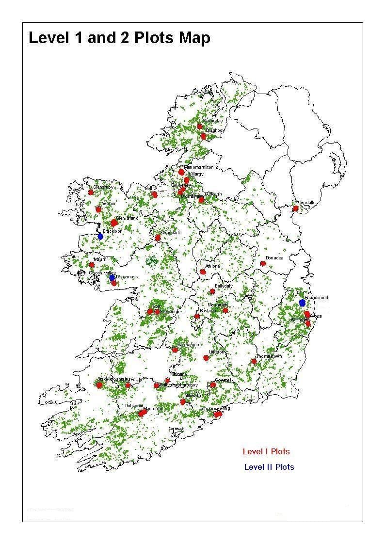 mapa irlanda basoak