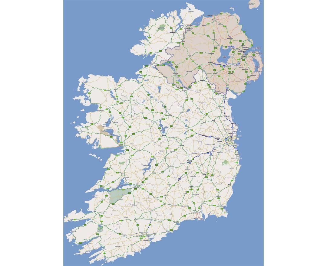 onena errepide mapa irlandako