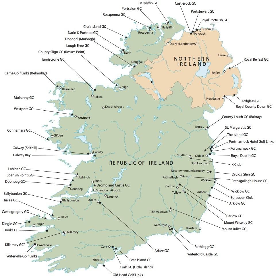 onena irlandako mapa