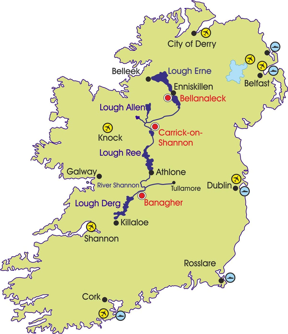 mapa irlanda ibaiak eta mendiak