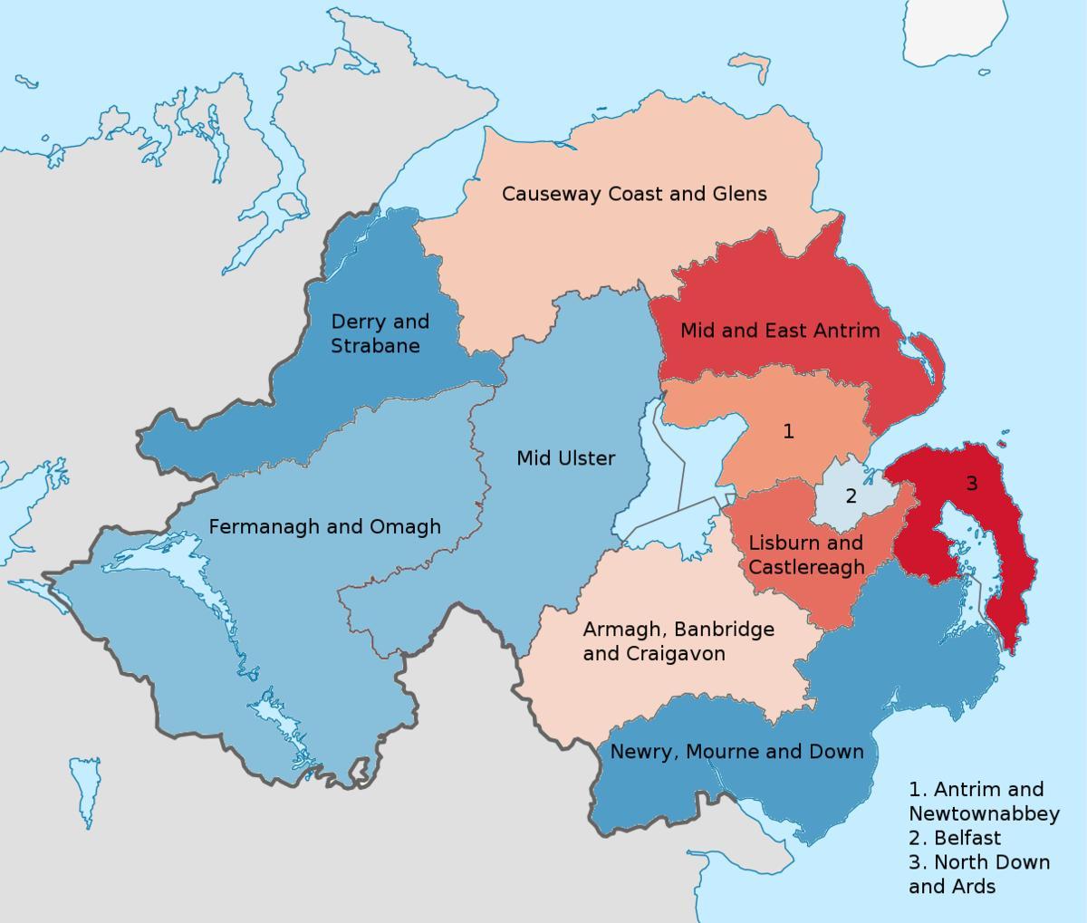 ipar irlandako mapa batean