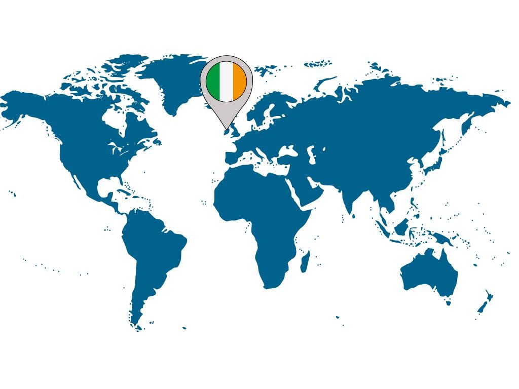 irlanda mapan mundu