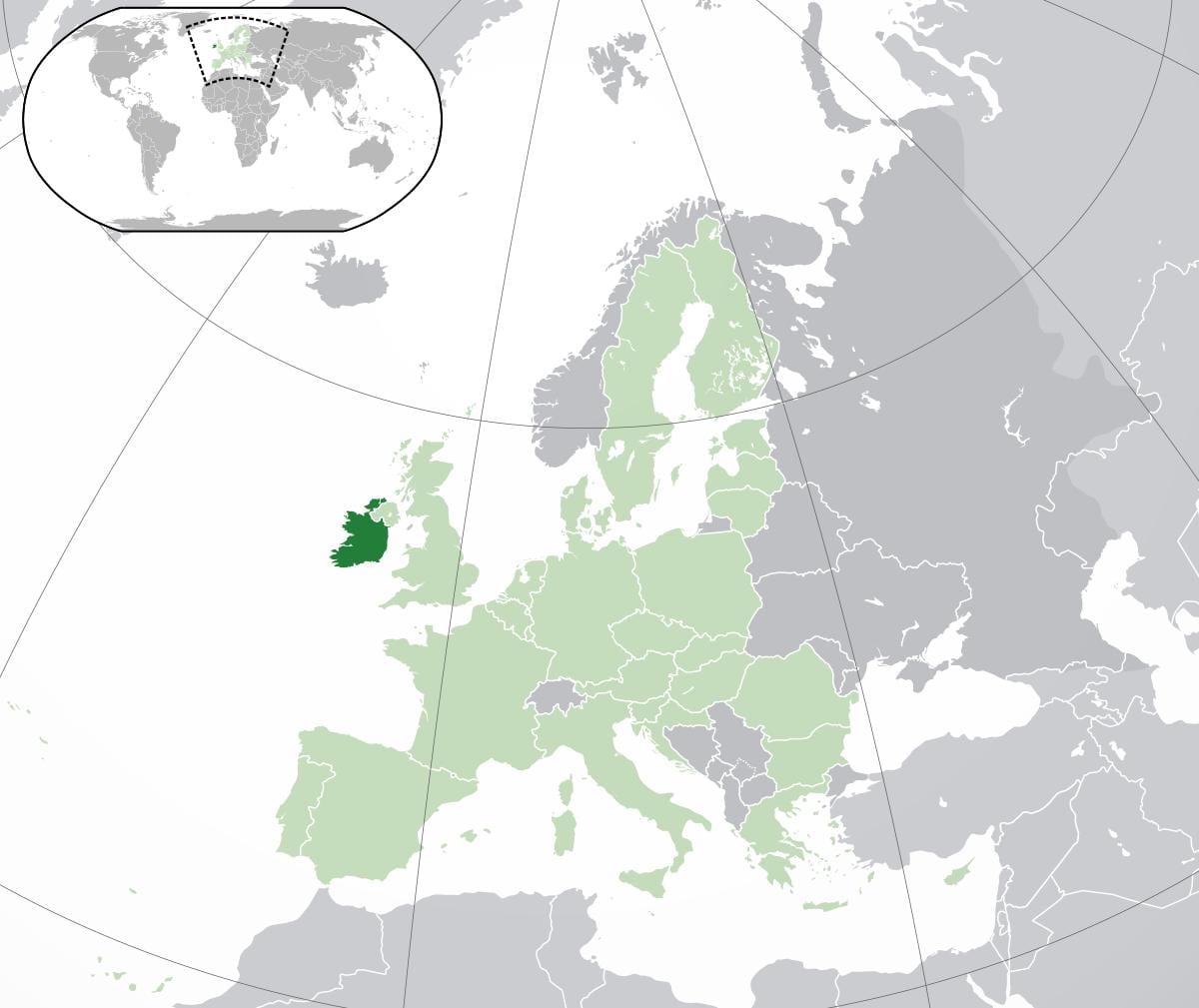 irlandako mapa munduko mapa