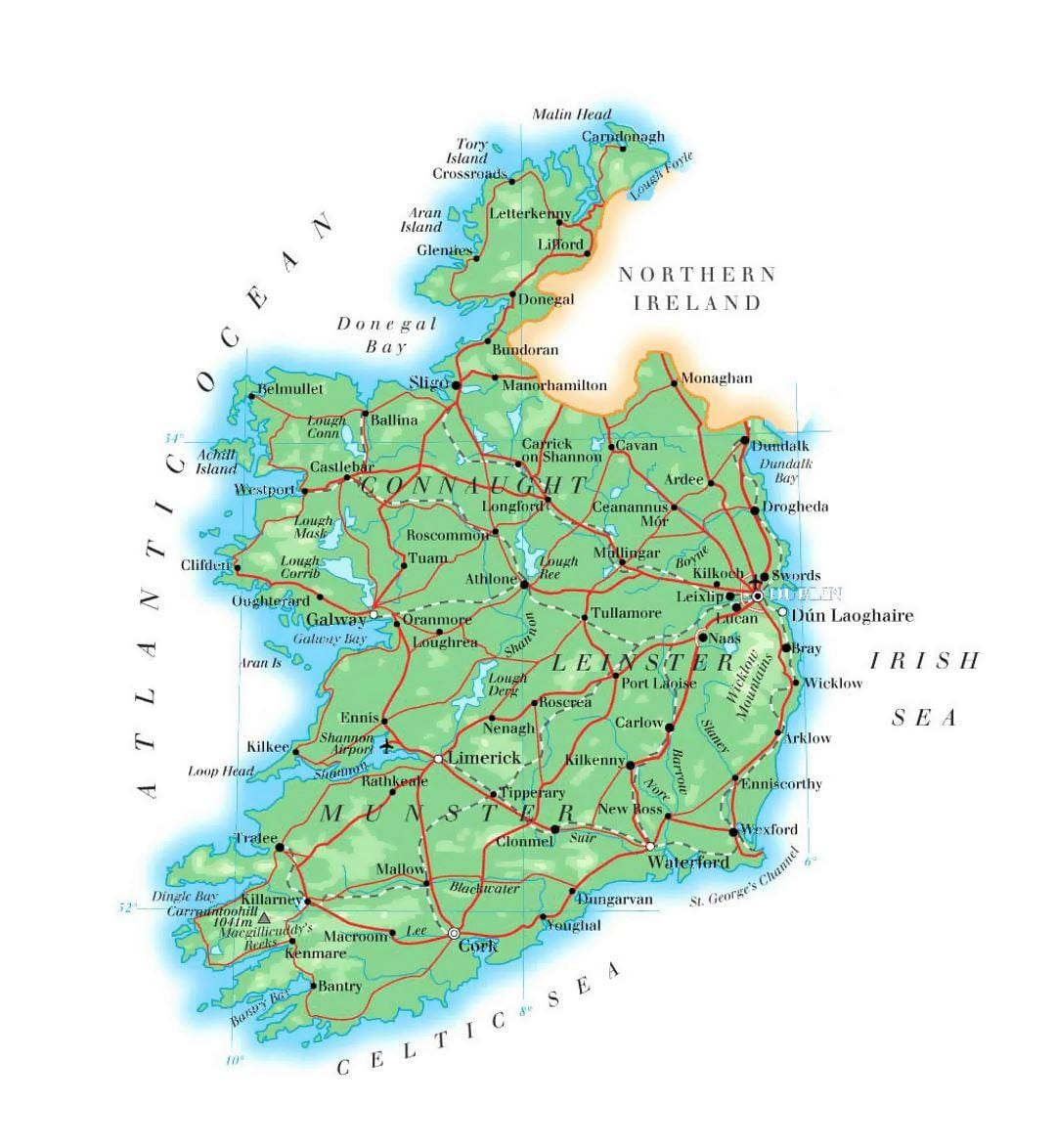 mapa irlanda kota 