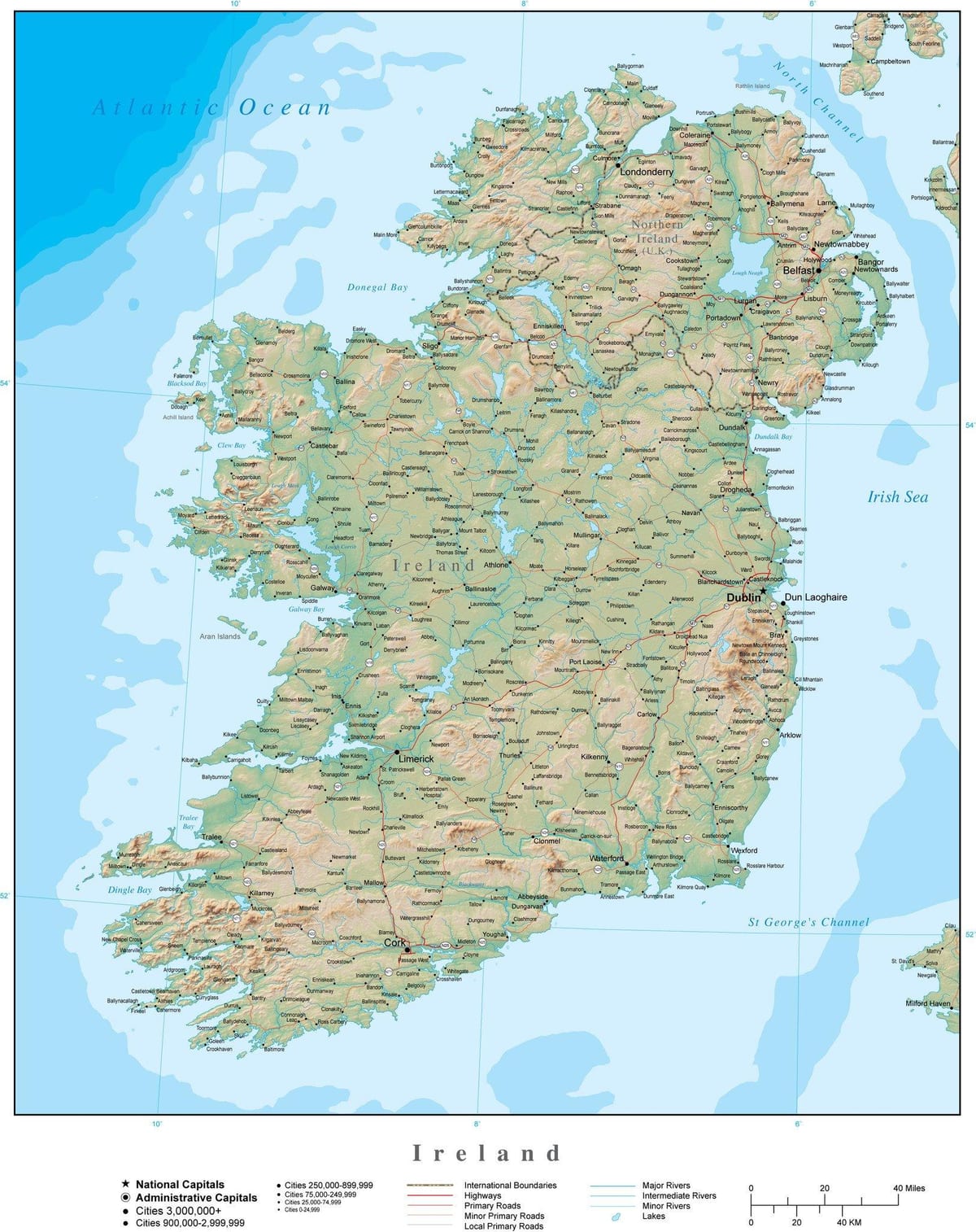 mapa irlanda lur 