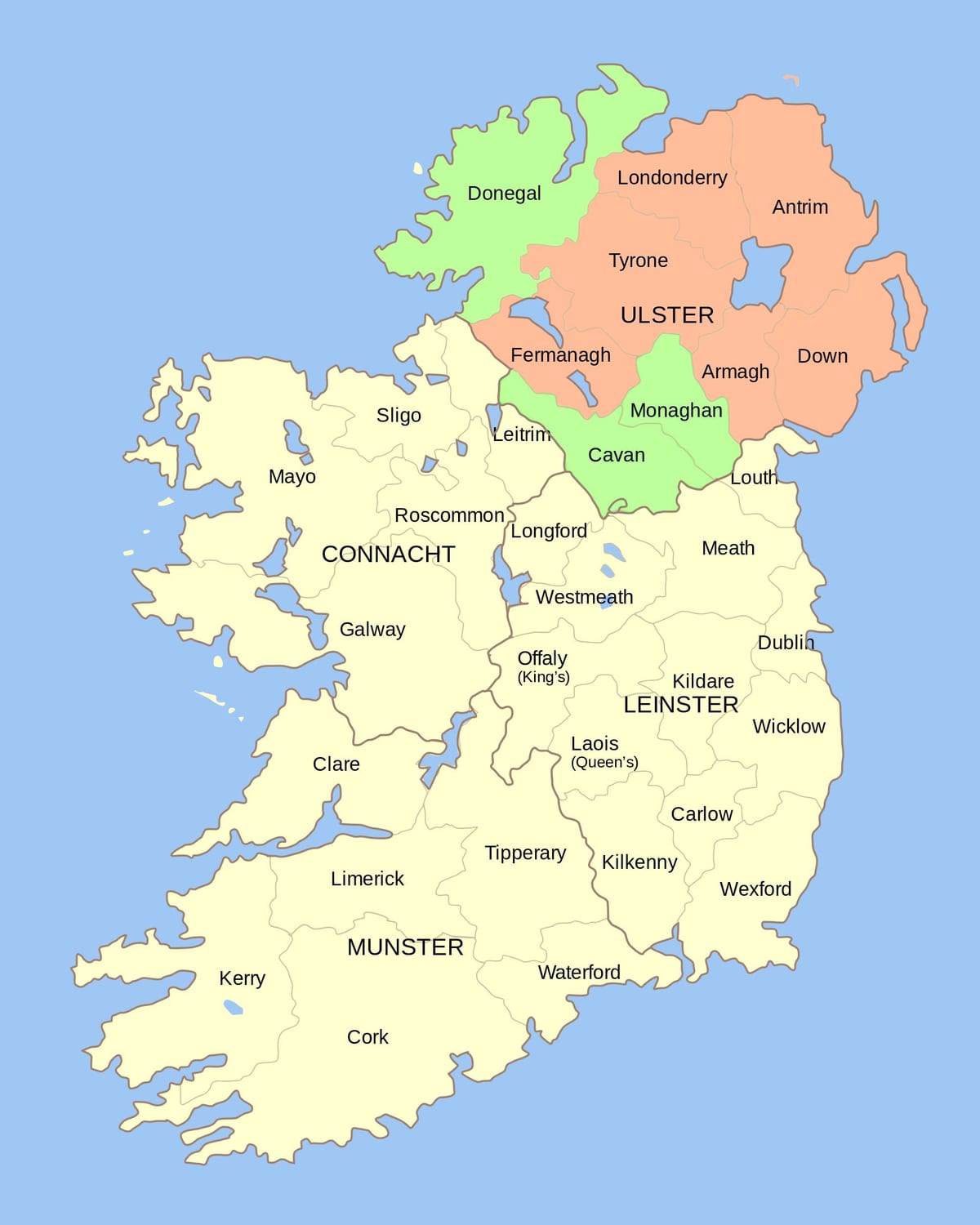 mapa irlanda mugarriak