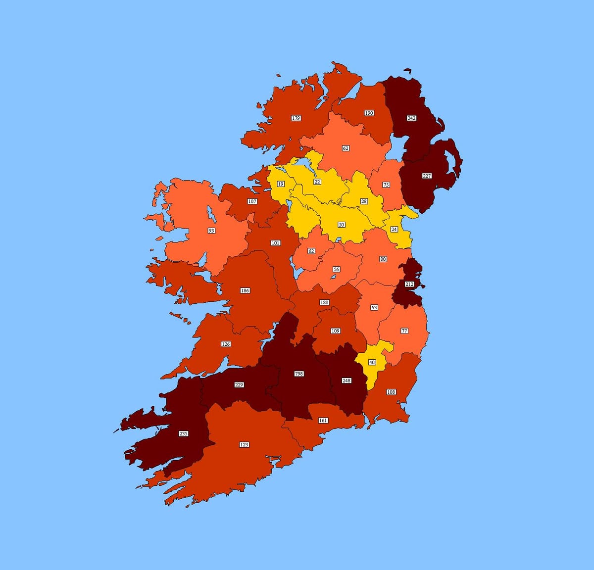 mapa irlanda posta-kodea