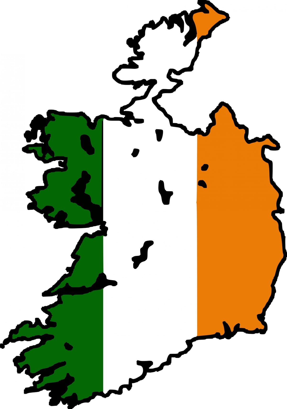 mapa irlandako bandera