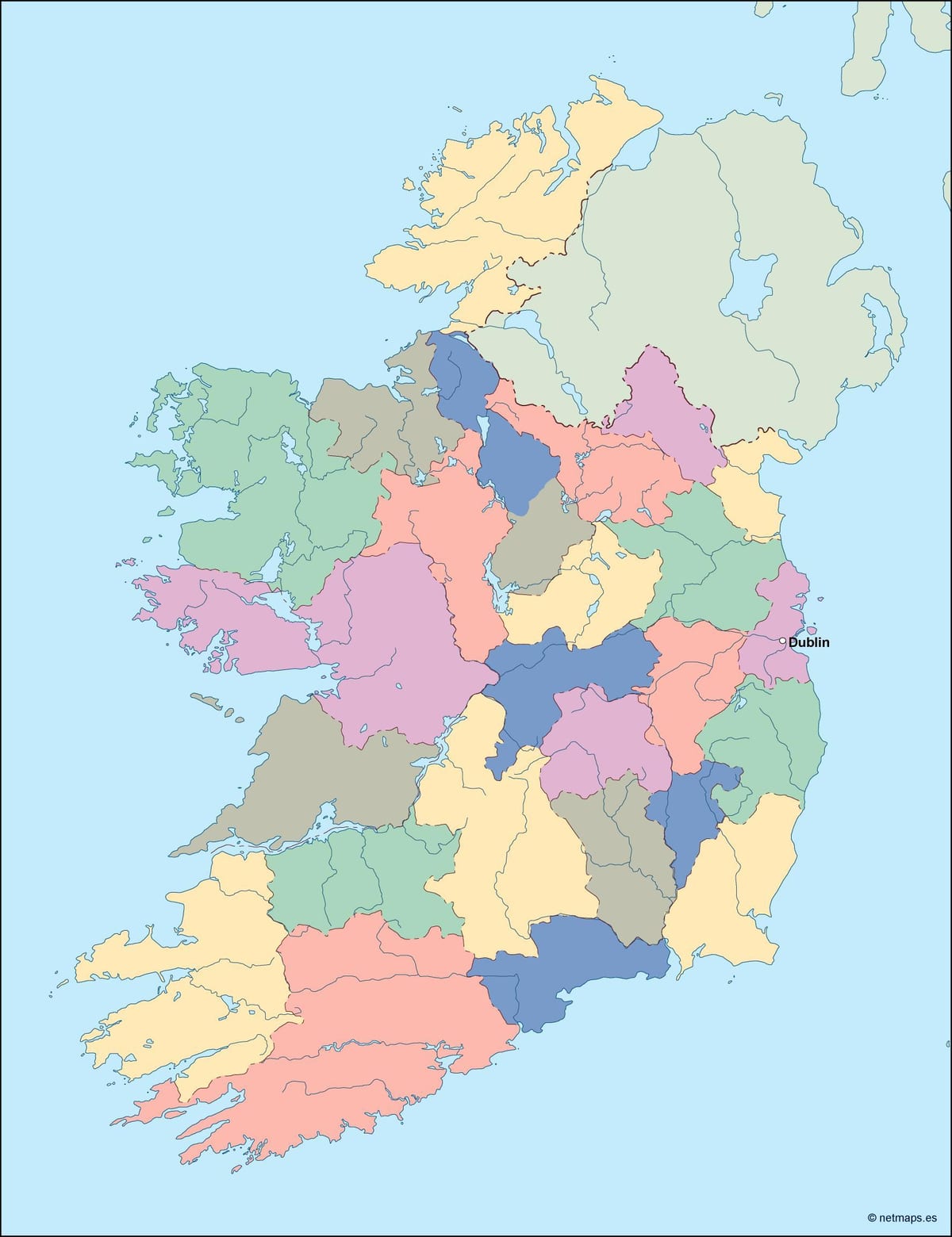 mapa irlandako mapa bektorea