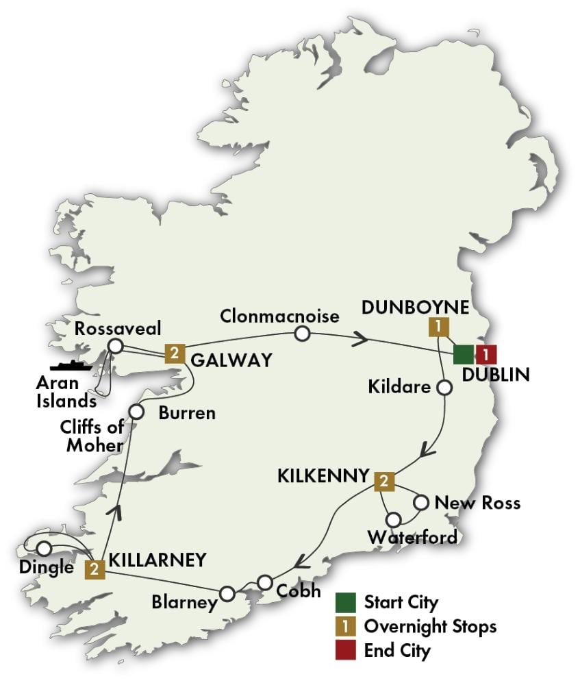mapa 0f irlanda