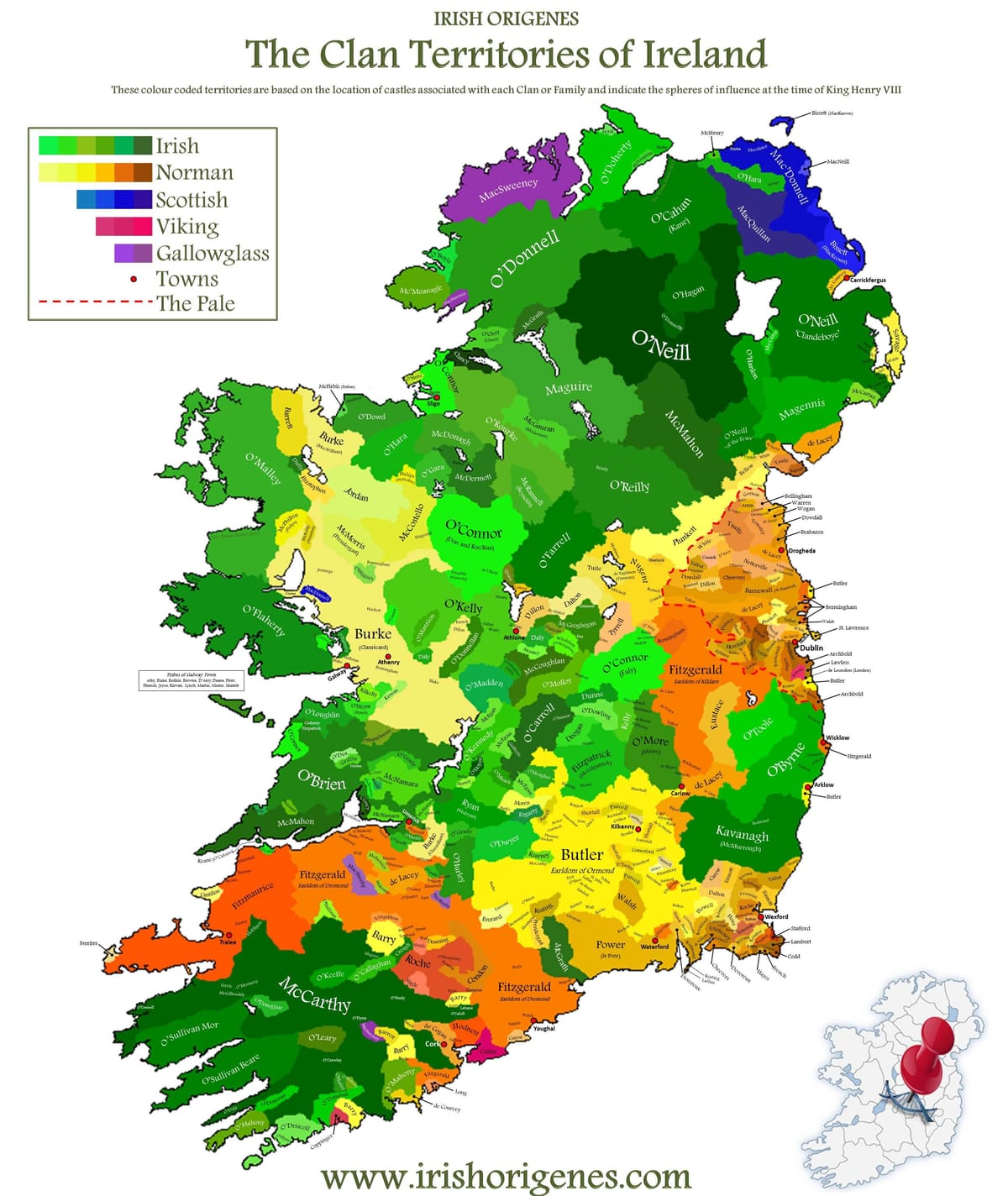mapa klan mapa irlandako