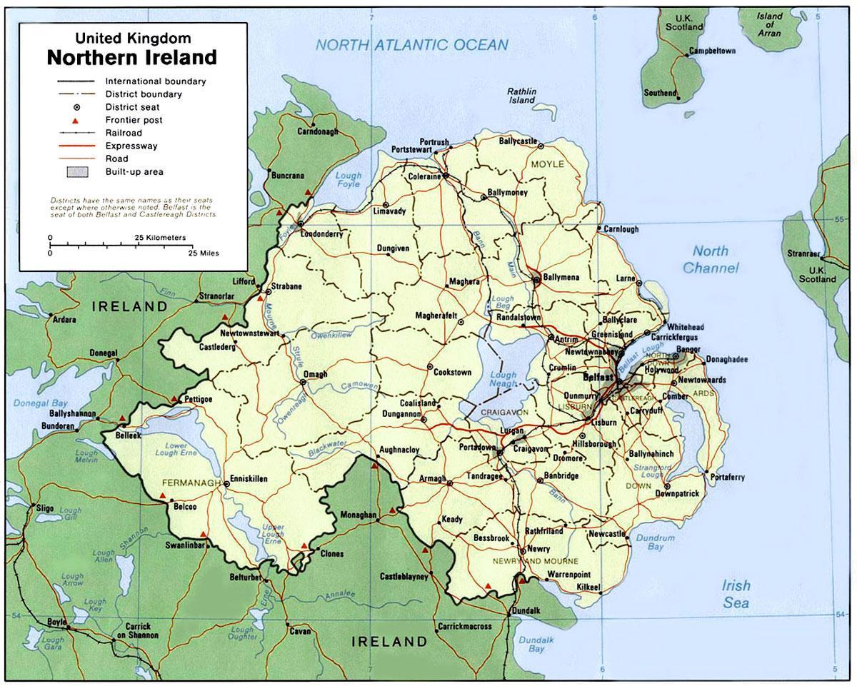 ipar irlandako hiri mapa
