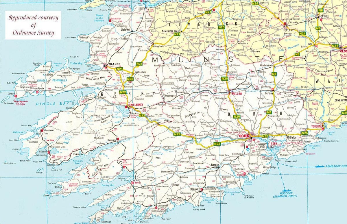 mapa mapa ipar mendebaldean irlanda