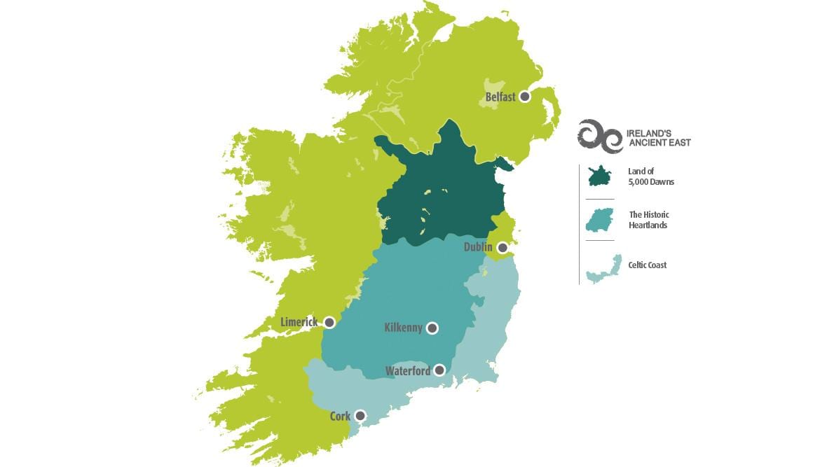 mapa mapa irlanda ekialdeko kostaldean