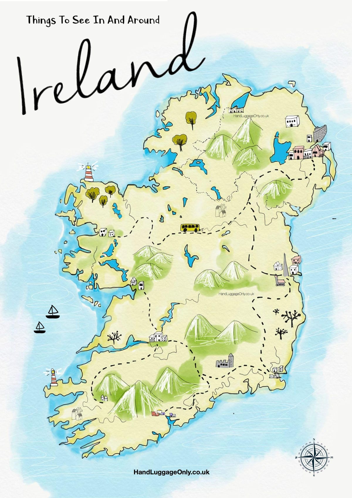 mapa lekuak bisitatu irlandan