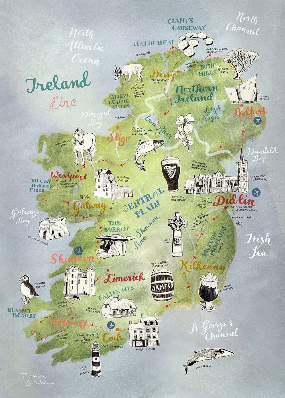 mapa mapa irlanda kartela