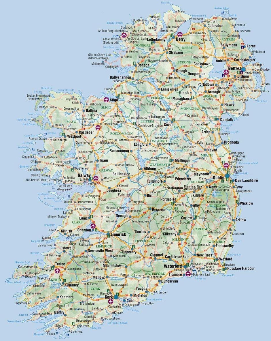 mapa mapa irlanda liburua