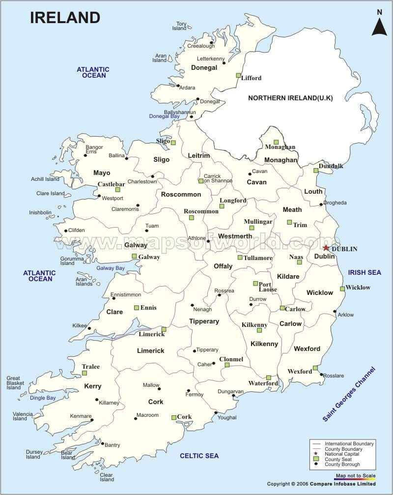 mapa mapa politikoa irlandako