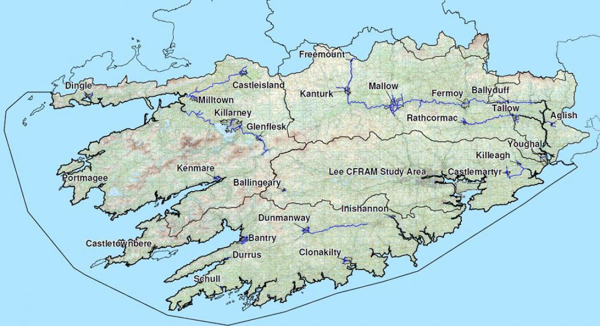 mapa zehatza mendebaldeko irlanda