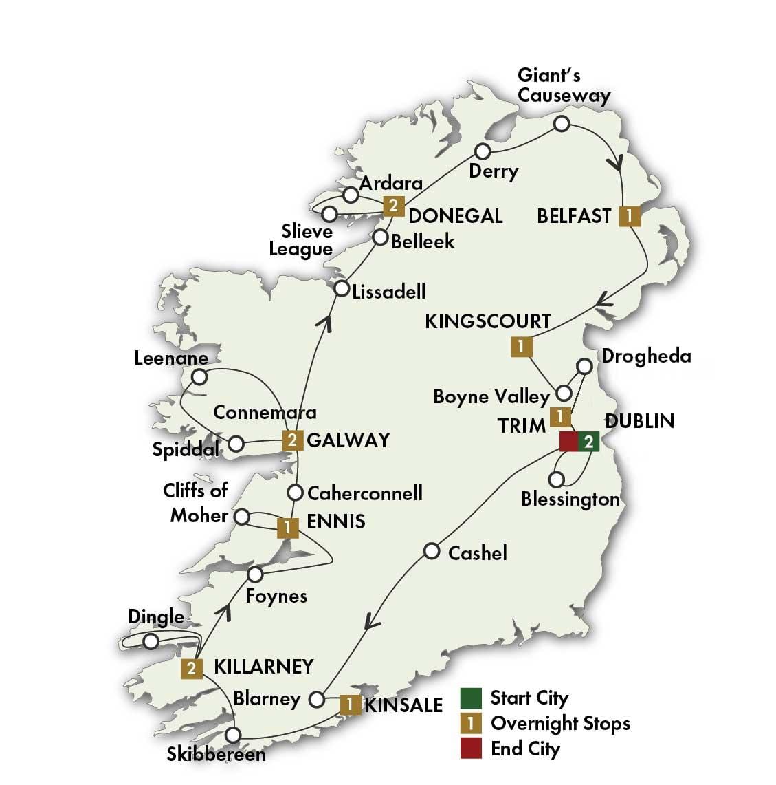 mapa onena errepide mapa irlandako
