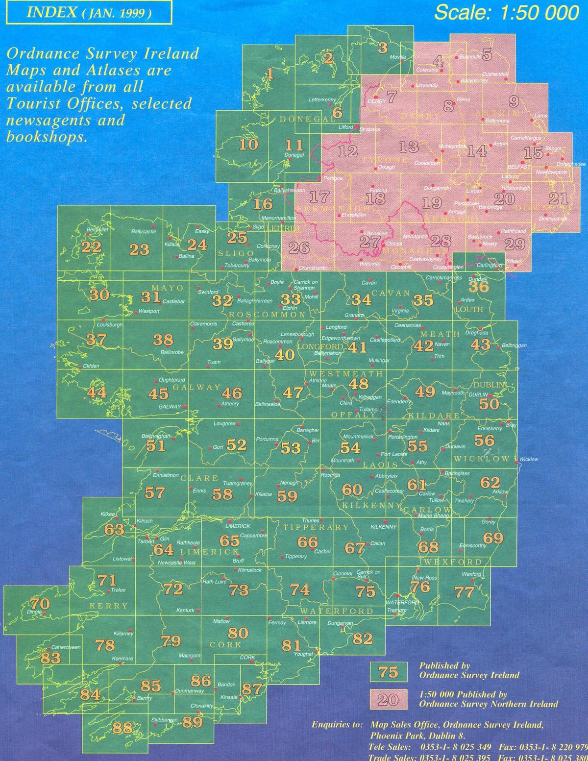 osi irlandako mapa ikuslearen