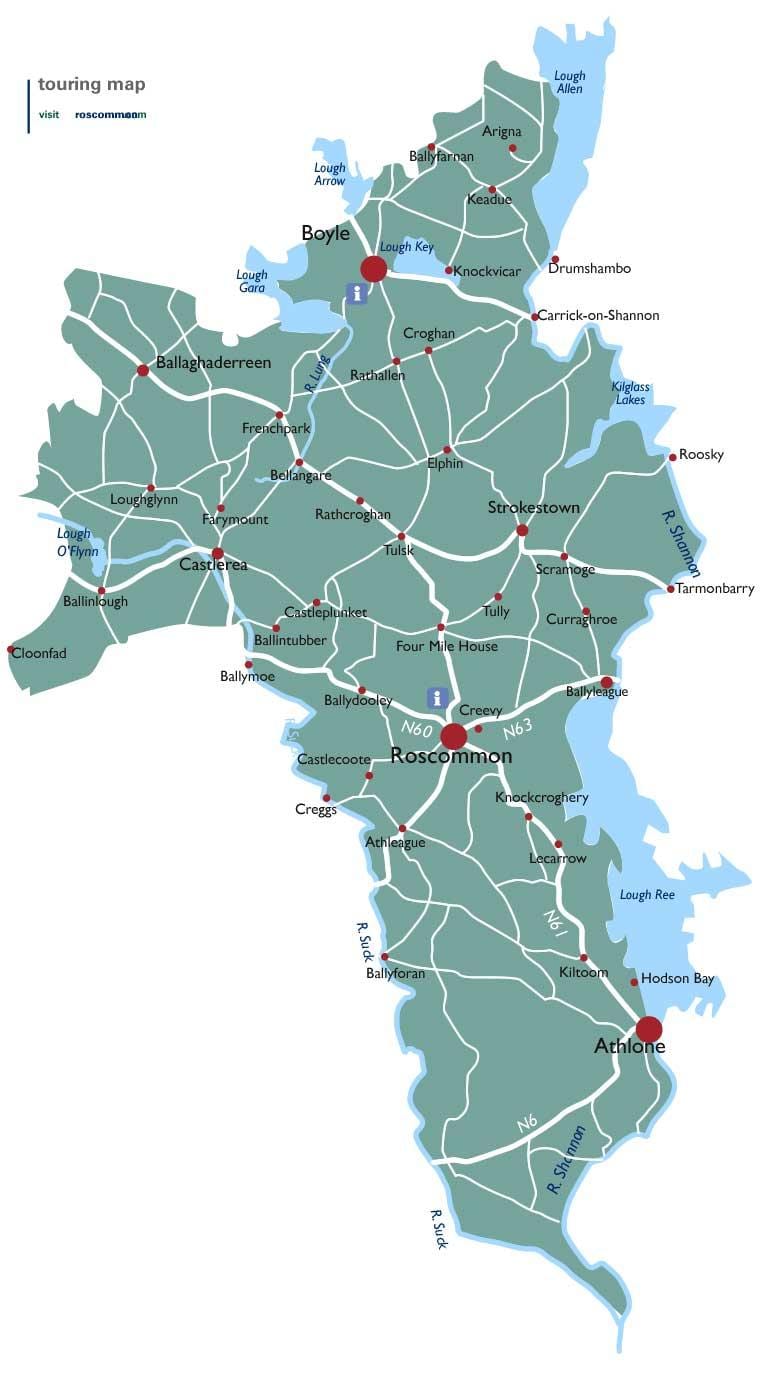 mapa county roscommon irlanda