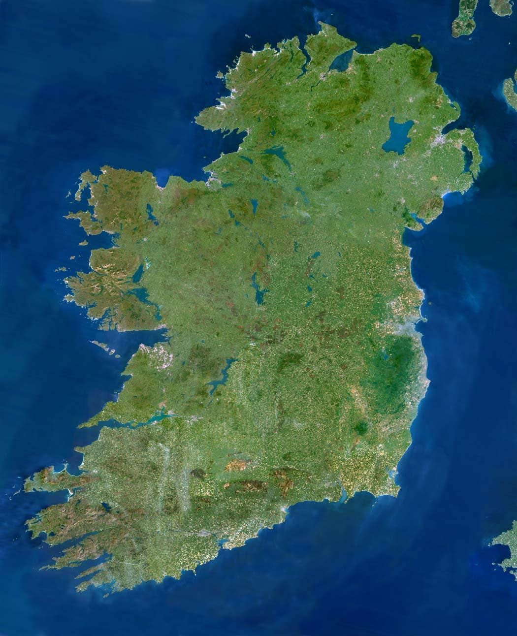 mapa satelite mapa irlandako