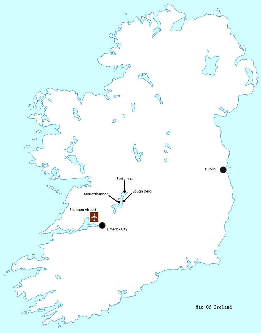 mapa shannon aireportua irlanda