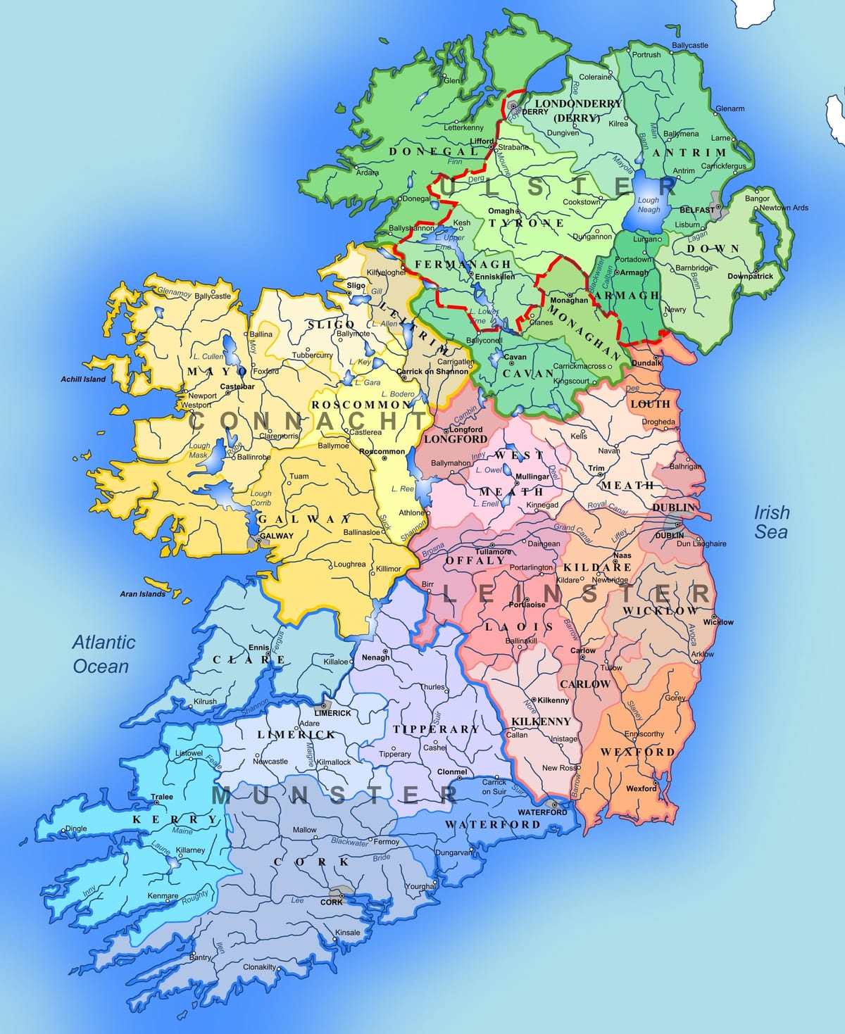 irlandako mapa turistikoak