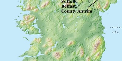 Mapa belfast, ipar irlanda