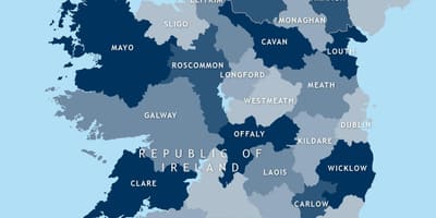 Mapa editagarria mapa irlandako