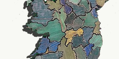 Mapa egurrezko mapa irlandako