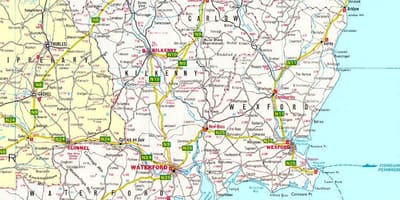 Mapa hego-ekialdeko irlanda
